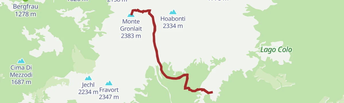 Route map: Hike from Rifugio Serot to Passo della Portela, Monte Gronlait